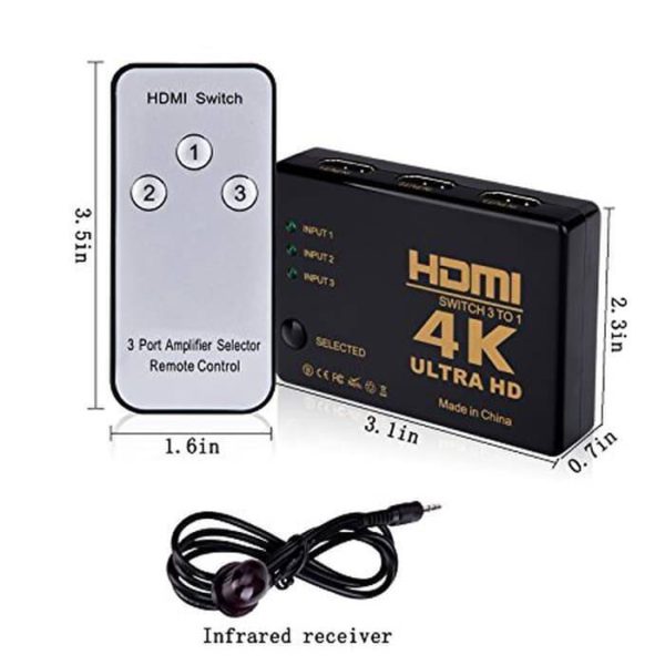 مقسم HDMI إلى ثلاثة مخارج بجودة 4K-0