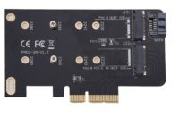 قطعة تحويل PCIe إلى M.2 NVMe مزدوج و SSD ساتا-0