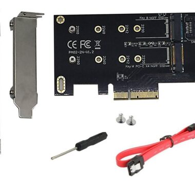 قطعة تحويل PCIe إلى M.2 NVMe مزدوج و SSD ساتا-1607